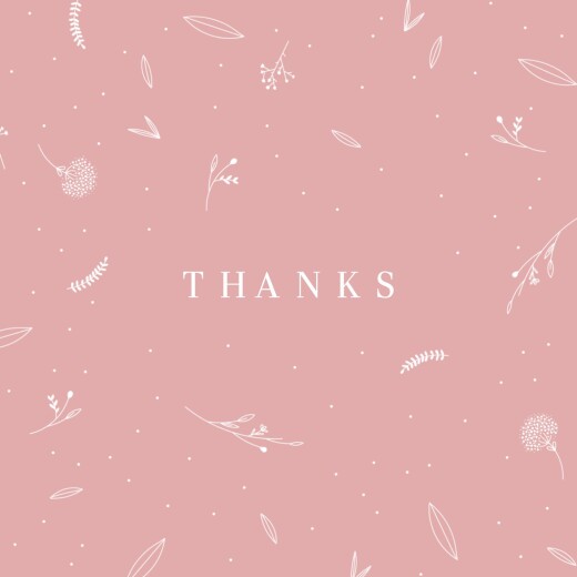 Baby Thank You Cards Elegant foliage (4 pages) pink Baby Thank You Cards Elegant foliage (4 pages) pink