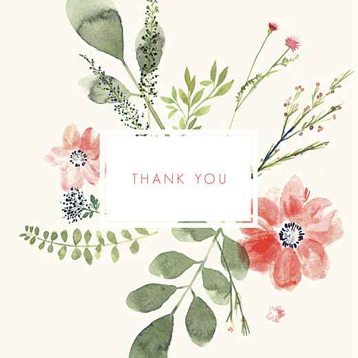 Baby Thank You Cards Spring Blossom (4 Pages) Cream - Page 1
