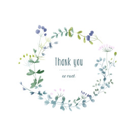Baby Thank You Cards Watercolour Meadow (4 Pages) Blue