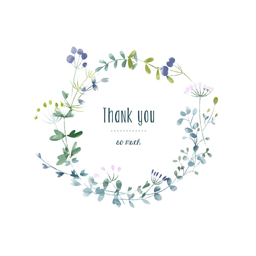 Baby Thank You Cards Watercolour meadow (4 pages) purple Baby Thank You Cards Watercolour meadow (4 pages) purple