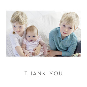 Baby Thank You Cards Lovely Heart Large (Foil) White