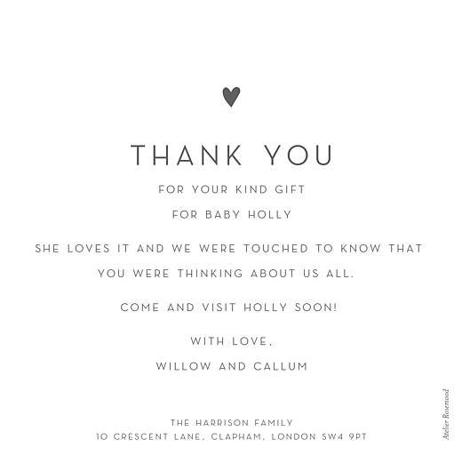 Baby Thank You Cards Lovely heart large (foil) white - Page 2 Baby Thank You Cards Lovely heart large (foil) white - Page 2