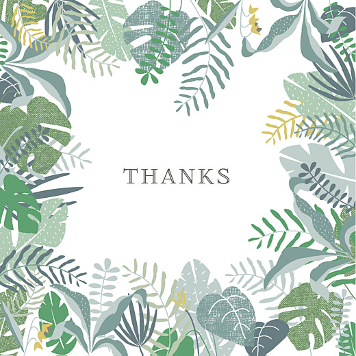 Baby Thank You Cards Tropical forest photo (large) green Baby Thank You Cards Tropical forest photo (large) green