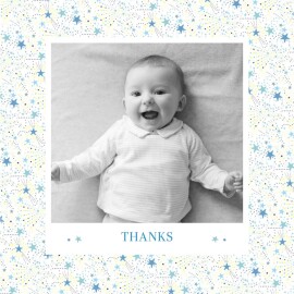 Baby Thank You Cards Liberty Stars (4 pages) Blue