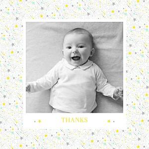 Liberty stars (4 pages) yellow grey baby thank you cards Liberty stars (4 pages) yellow grey baby thank you cards