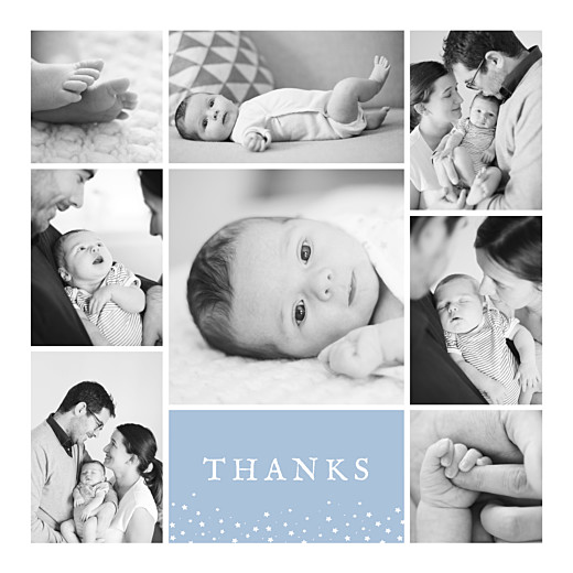 Baby Thank You Cards Souvenir 8 photos blue Baby Thank You Cards Souvenir 8 photos blue