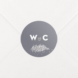 Wedding Envelope Stickers Baby's Breath Grey