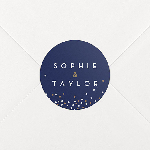 Wedding Envelope Stickers Confetti Blue - View 1