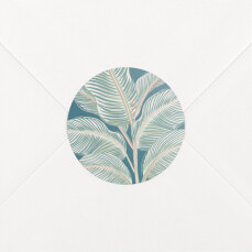 Wedding Envelope Stickers Calathea Blue
