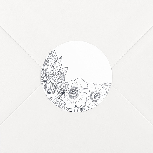 Wedding Envelope Stickers Secret Garden White - View 1