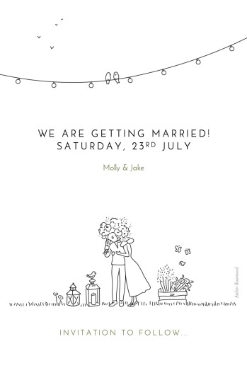 Save The Dates Bohemian Promise Photo White - Back Save The Dates Bohemian Promise Photo White - Back