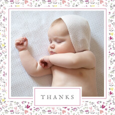 Baby Thank You Cards Liberty Heart (Large) Plum