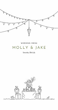 Bohemian promise (4 pages) white wedding menus Bohemian promise (4 pages) white wedding menus
