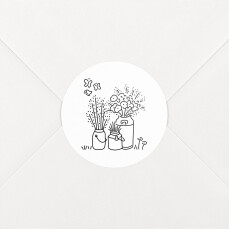 Wedding Envelope Stickers Bohemian Promise White