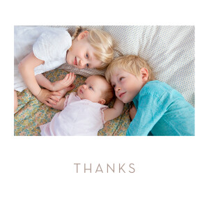 Baby Thank You Cards Simple Photo (Large) White