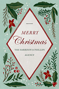 Retro christmas green business christmas cards Retro christmas green business christmas cards