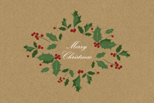 Business Christmas Cards Boughs Of Holly Kraft