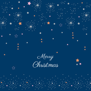 Business Christmas Cards Dainty Stars Blue