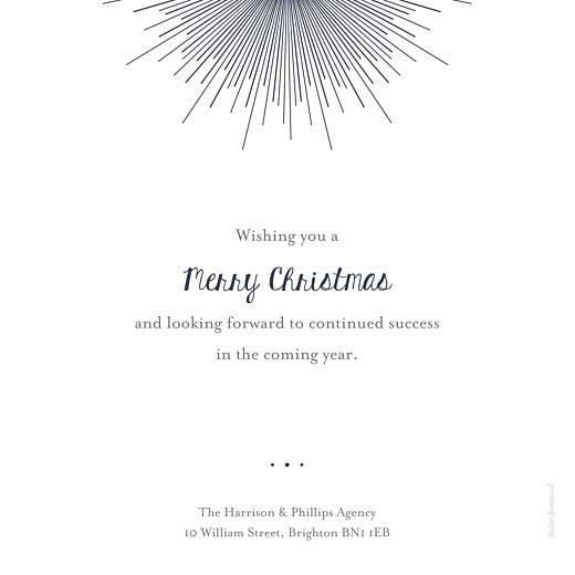 Business Christmas Cards Lumière (Foil) Midnight Blue - Back Business Christmas Cards Lumière (Foil) Midnight Blue - Back