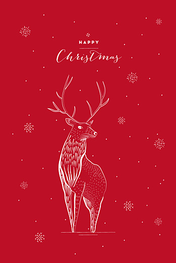 Christmas Cards Holiday stag 4 pages red