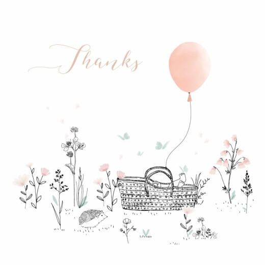 Baby Thank You Cards Melody pink Baby Thank You Cards Melody pink