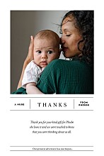 Baby Thank You Cards Breaking News (Portrait) White