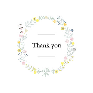 Baby Thank You Cards Rustic Floral (4 pages) White