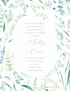 Wedding Invitations Country Meadow Green