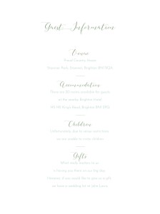 Guest Information Cards Country Meadow Green Guest Information Cards Country Meadow Green