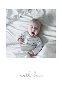 Darling with love white baby thank you cards Darling with love white baby thank you cards