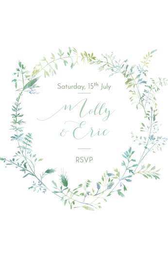 RSVP Cards Country Meadow Green - Front
