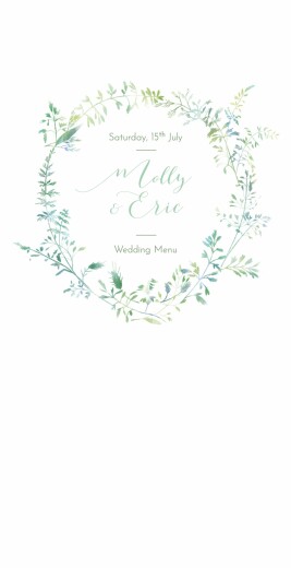 Wedding Menus Country meadow 4 pages green Wedding Menus Country meadow 4 pages green