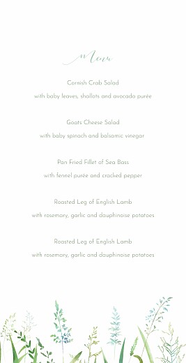 Wedding Menus Country meadow 4 pages green - Page 3 Wedding Menus Country meadow 4 pages green - Page 3