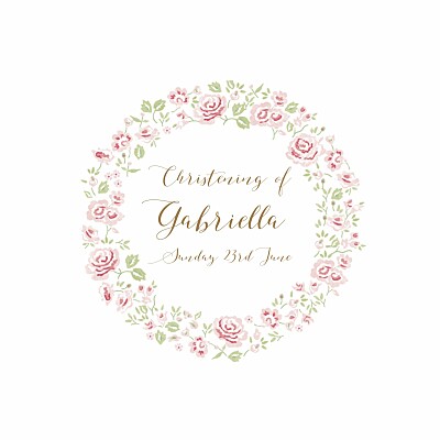 Christening Invitations Rose garden white finition Christening Invitations Rose garden white finition