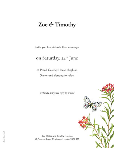 Wedding Invitations Flora & fauna white - Page 2 Wedding Invitations Flora & fauna white - Page 2