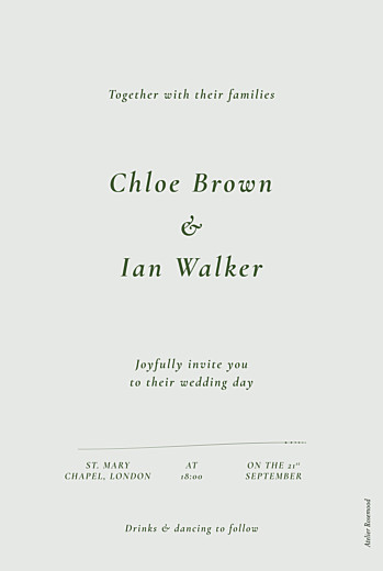 Wedding Invitations Forever Ferns Green - Back Wedding Invitations Forever Ferns Green - Back