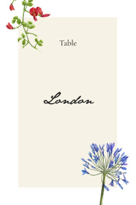 Wedding Table Numbers Flora & Fauna White