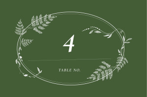 Wedding Table Numbers Forever Ferns Green