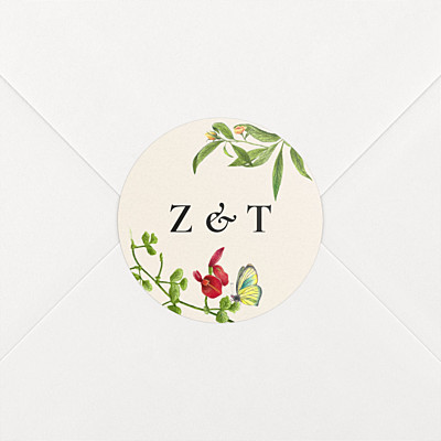Flora & fauna white wedding stickers Flora & fauna white wedding stickers