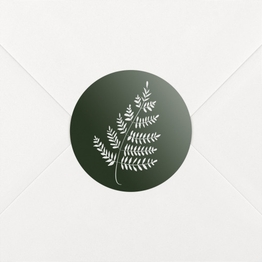 Wedding Envelope Stickers Forever Ferns Green - View 2