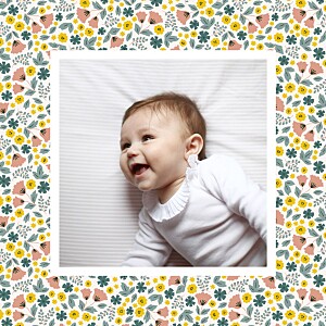 Seasonal blossoms summer green baby thank you cards Seasonal blossoms summer green baby thank you cards