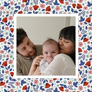 Seasonal blossoms (small) winter orange baby thank you cards Seasonal blossoms (small) winter orange baby thank you cards