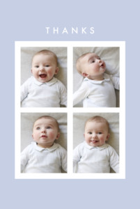 Baby Thank You Cards Magic moments 4 photos (foil) blue Baby Thank You Cards Magic moments 4 photos (foil) blue