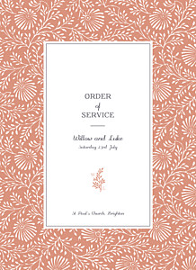 Idyllic coral order of service booklets Idyllic coral order of service booklets