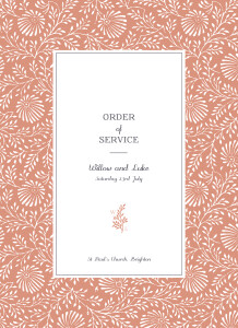Wedding Order of Service Booklets Idyllic Coral