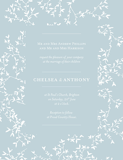 Wedding Invitations Reflections portrait green finition Wedding Invitations Reflections portrait green finition