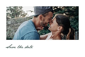 Eucalyptus white photo save the date cards Eucalyptus white photo save the date cards