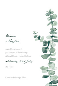 Eucalyptus white wedding invitations Eucalyptus white wedding invitations