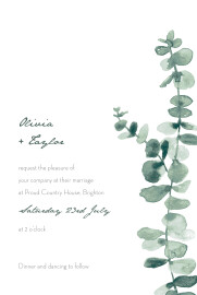 Wedding Invitations Eucalyptus White