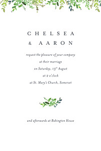Canopy petite green elegant wedding invitations Canopy petite green elegant wedding invitations